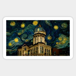 County courthouse like starry night Sticker